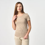 Omnitau Women's Winchester Organic Cotton Crew Neck T-Shirt - Sand