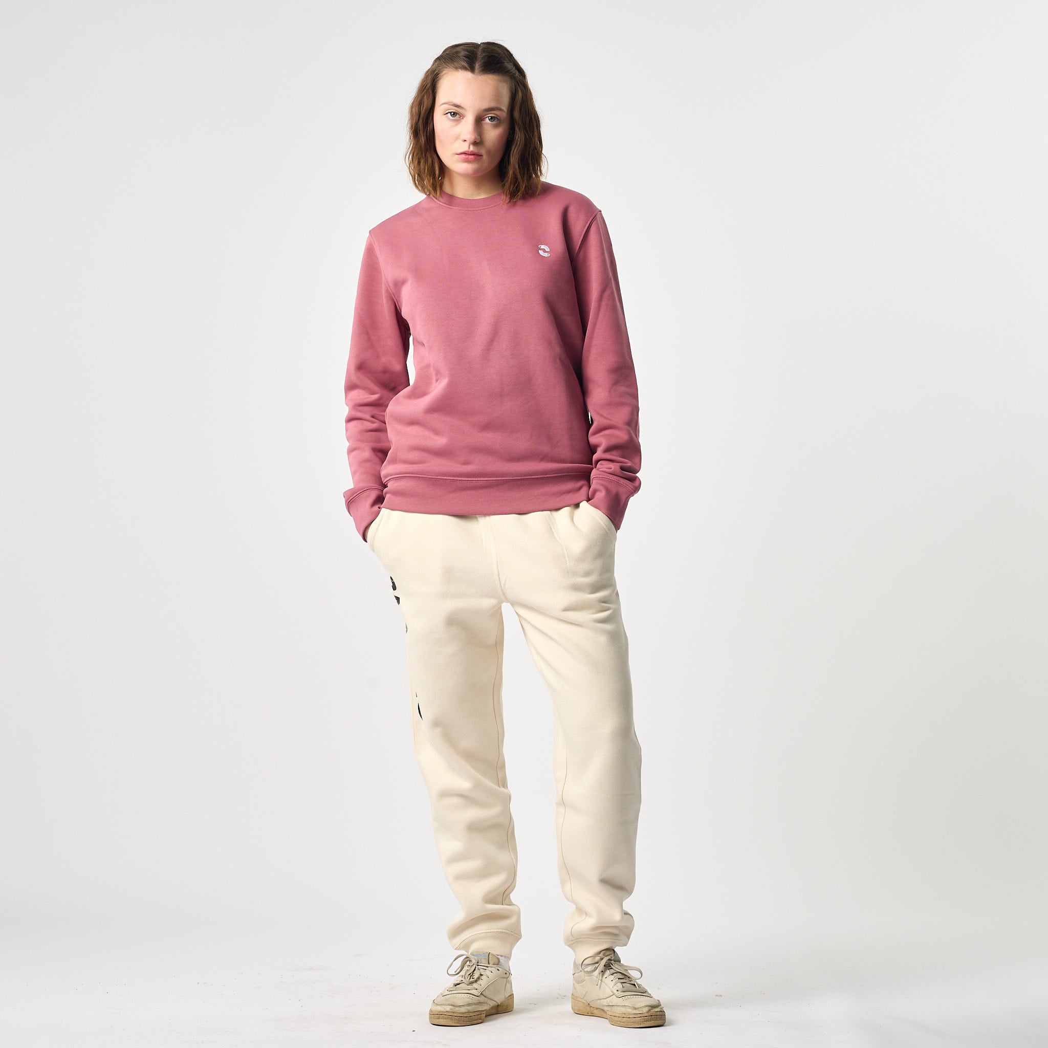 Omnitau Women's Prime Organic Cotton Jogger Sweat Pants Cream Natura