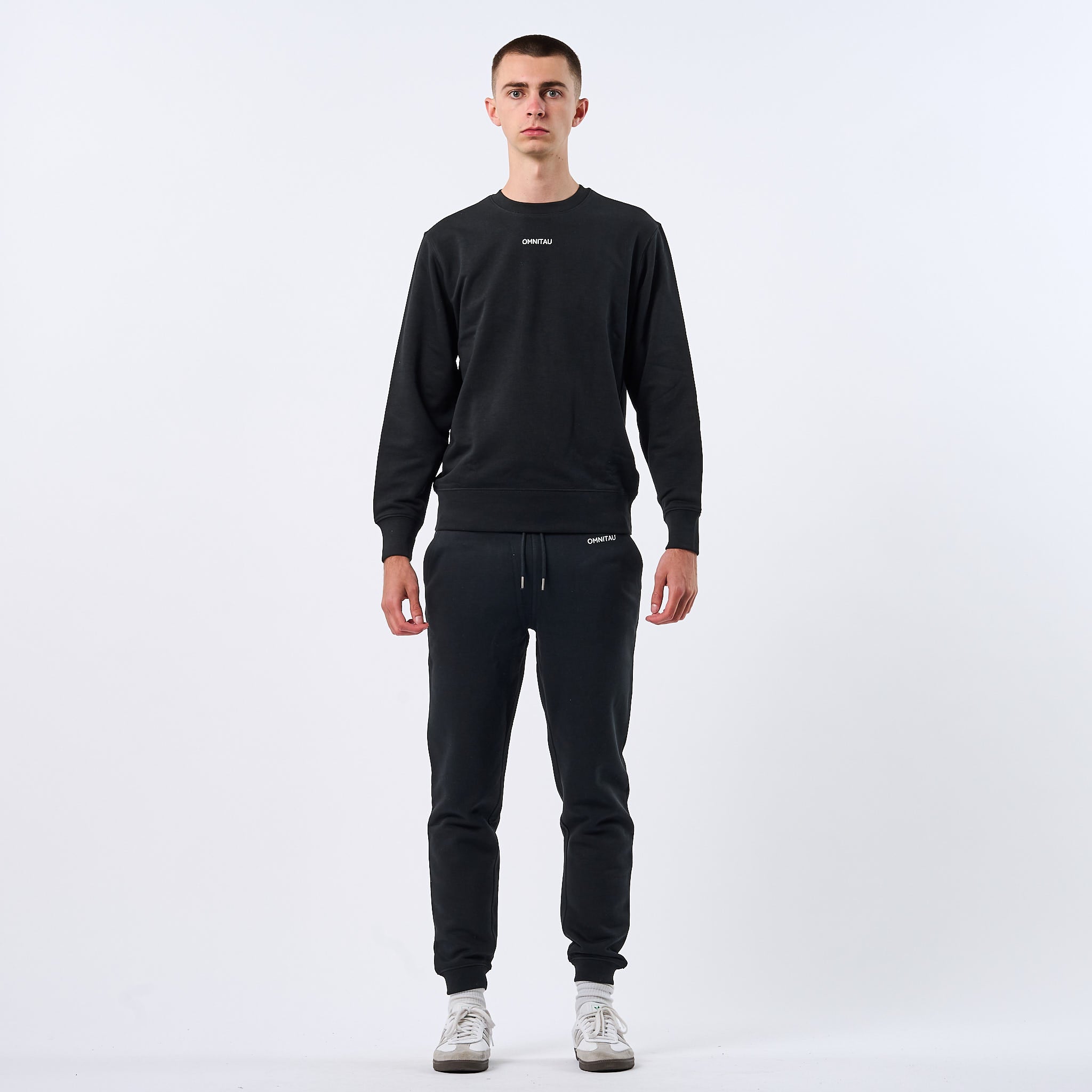 Omnitau Men's Tulsa Organic Cotton Casual Fit Jogger Sweat Pants Bla