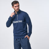 Omnitau Men's OmniX Organic Cotton Omni 1/4 Zip Mid Layer Fleece - French Navy