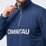 Omnitau Men's OmniX Organic Cotton Omni 1/4 Zip Mid Layer Fleece - French Navy