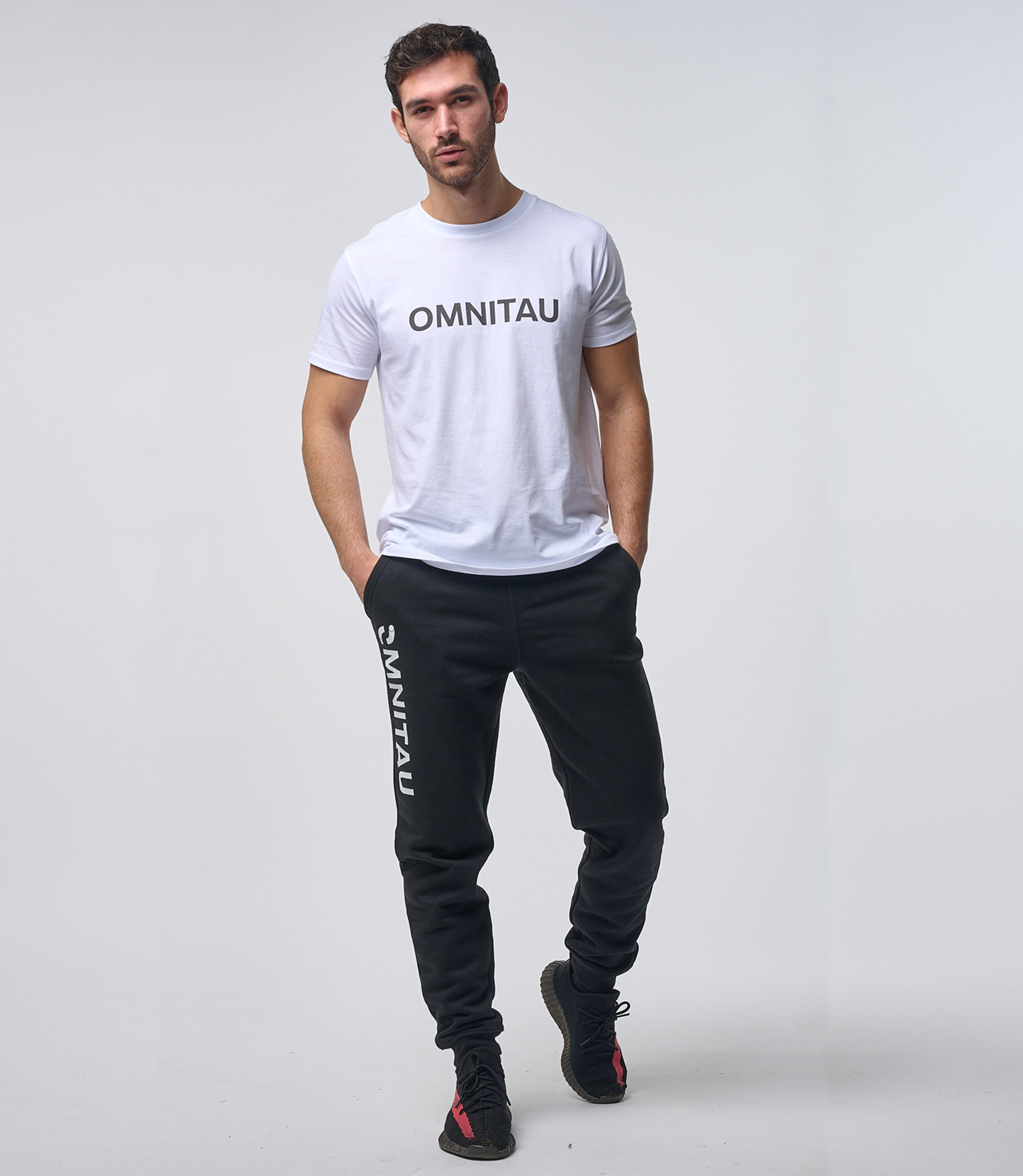Black fitted top joggers