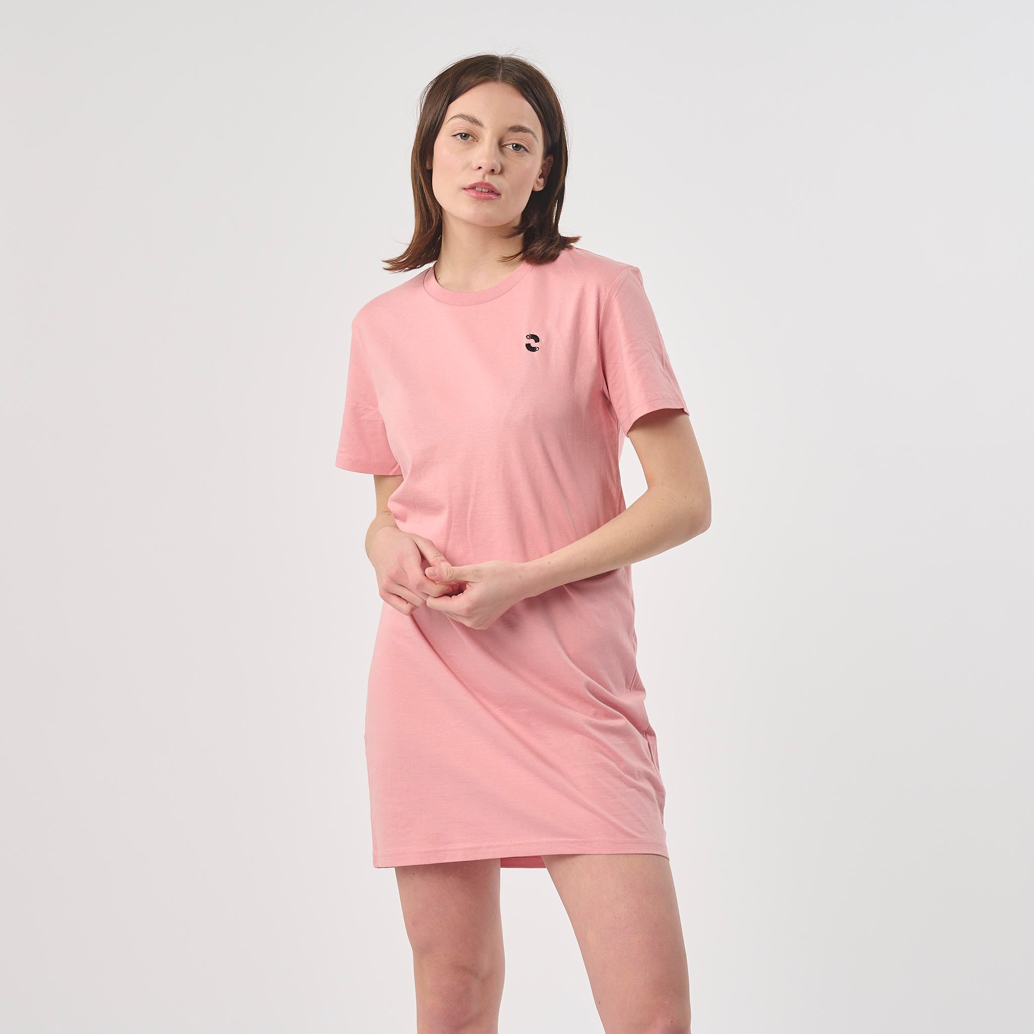 Omnitau Women's Organic Cotton T-Shirt Dress Pink
