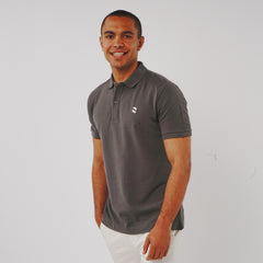 Omnitau Men's Hybrid Organic Cotton Polo Shirt - Anthracite Grey