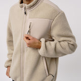 Omnitau Men's Burford Oversized Full Zip Fleece - Cream