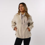 Omnitau Women's Burford Oversized Full Zip Fleece - Cream