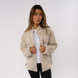 Omnitau Women's Burford Oversized Full Zip Fleece - Cream