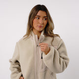 Omnitau Women's Burford Oversized Full Zip Fleece - Cream