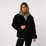 Omnitau Women's Burford Oversized Full Zip Fleece - Black