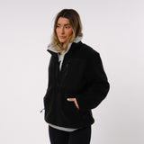 Omnitau Women's Burford Oversized Full Zip Fleece - Black