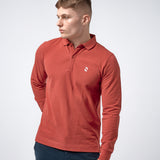 Omnitau Men's Pimlico Organic Cotton Long Sleeve Polo Shirt - Red