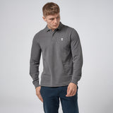 Omnitau Men's Prime Organic Cotton Long Sleeve Polo Shirt - Anthracite Grey