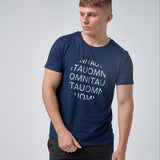 Omnitau Men's Drive Organic Cotton Globe Crew Neck T-Shirt - French Navy