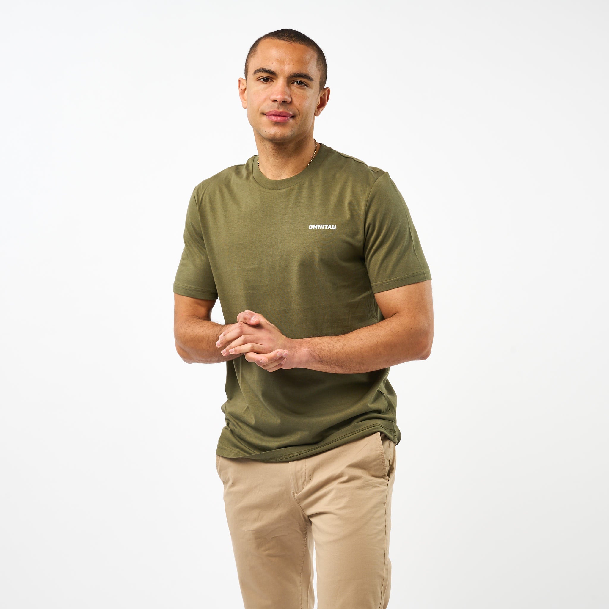 Omnitau Men's Muir Organic Cotton T-Shirt Khaki Green
