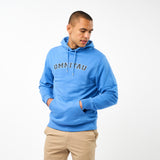 Omnitau Men's Varsity Organic Cotton Medium Fit Hoodie - Mid Blue