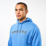 Omnitau Men's Varsity Organic Cotton Medium Fit Hoodie - Mid Blue