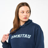 Omnitau Women's Varsity Organic Cotton Medium Fit Hoodie - Navy