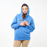 Omnitau Women's Varsity Organic Cotton Medium Fit Hoodie - Mid Blue