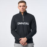 Omnitau Men's OmniX Organic Cotton Omni 1/4 Zip Mid Layer Fleece - Black