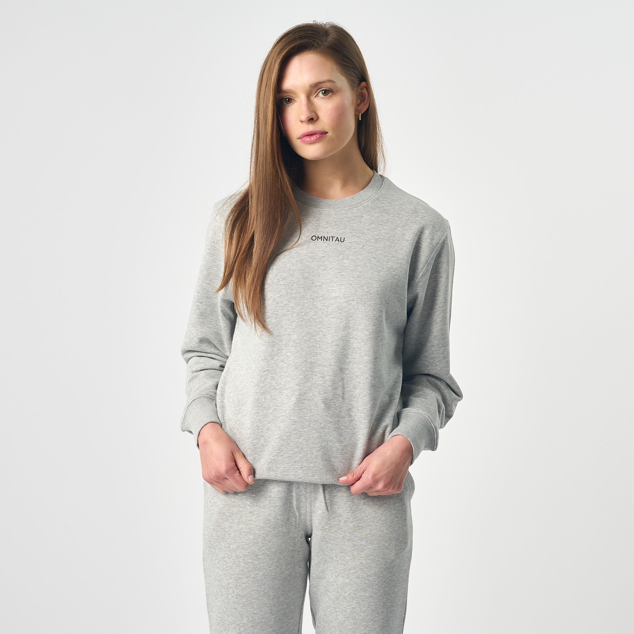Omnitau Women's Ellyse Organic Cotton Medium Fit Sweatshirt - Heather Grey