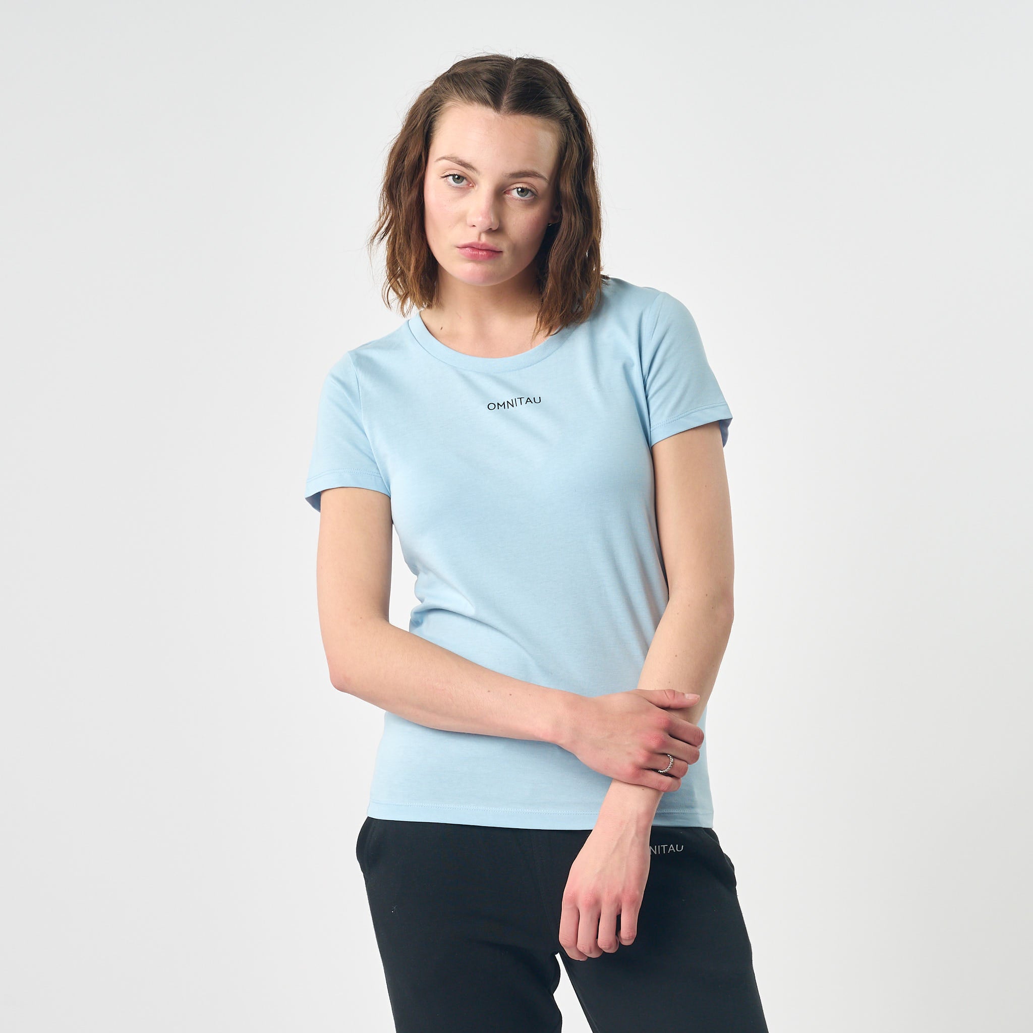 light blue crew neck t shirt