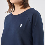 Omnitau Women's Organic Cotton Oversized Style Sweatshirt - Navy