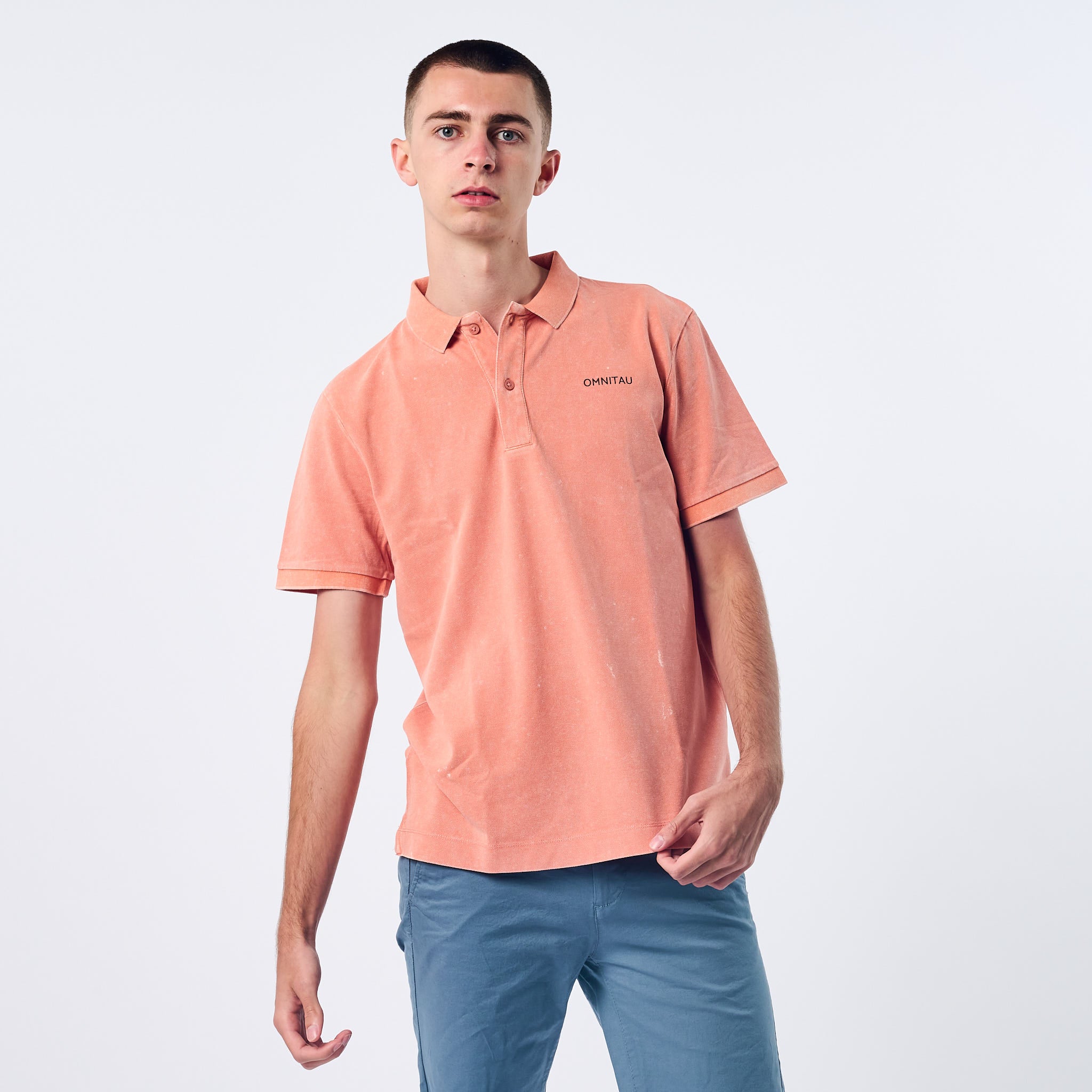 Omnitau Men's Drive Organic Cotton Avant Polo Shirt - Bright Orange Orange / S