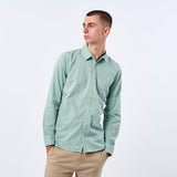 Omnitau Men's Varsity Organic Cotton Collared Shirt - Mid Green