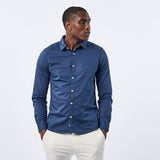 Omnitau Men's Varsity Organic Cotton Collared Shirt - Navy