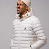 Omnitau Men's Hybrid Recycled Padded Hood Jacket - Off White