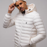 Omnitau Men's Hybrid Recycled Padded Hood Jacket - Off White