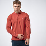 Omnitau Men's Pimlico Organic Cotton Long Sleeve Polo Shirt - Red