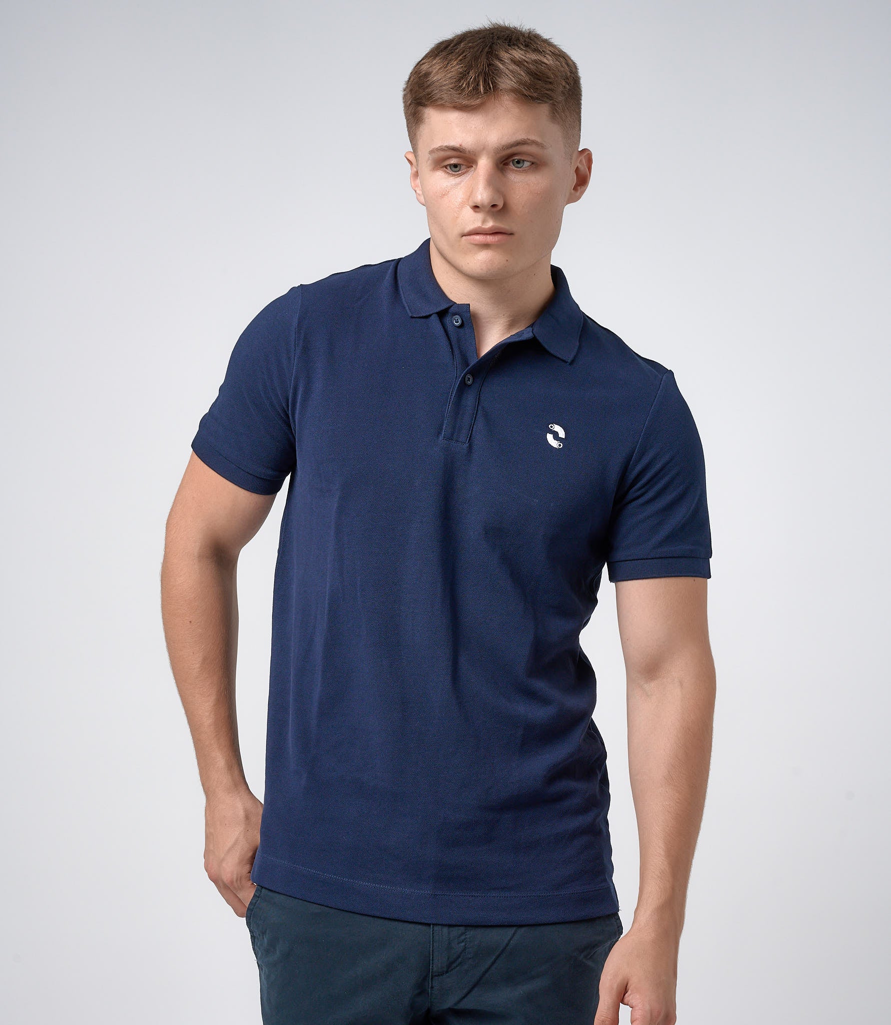Omnitau Men's Hybrid Organic Cotton Polo Shirt - French Navy