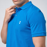 Omnitau Men's Prime Organic Cotton Short Sleeve Polo Shirt - Royal Blue
