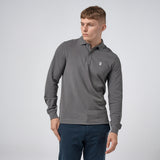 Omnitau Men's Prime Organic Cotton Long Sleeve Polo Shirt - Anthracite Grey