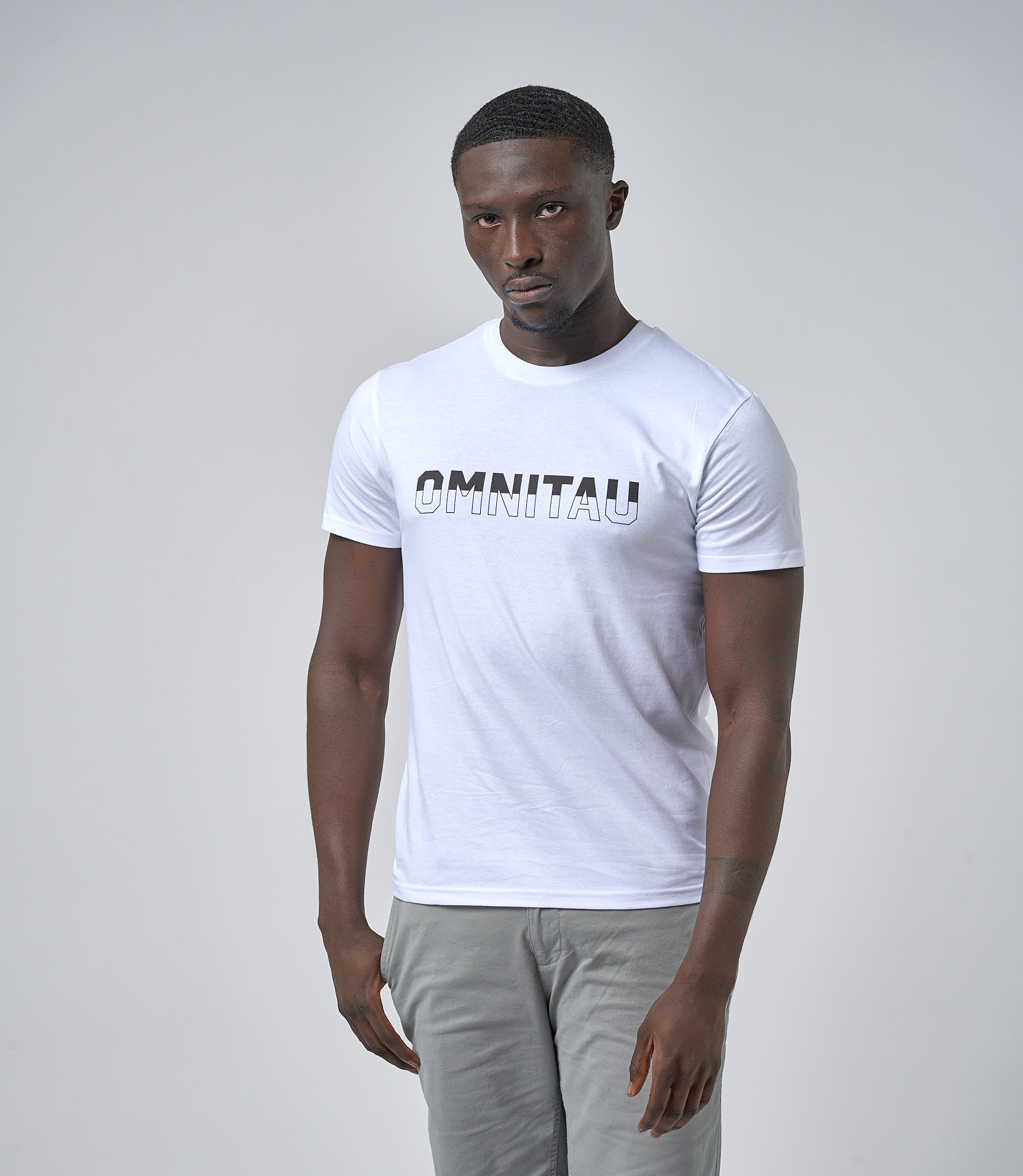 Omnitau Men's Drive Organic Cotton Balance Crew Neck T-Shirt - White
