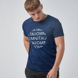 Omnitau Men's Drive Organic Cotton Globe Crew Neck T-Shirt - French Navy