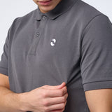 Omnitau Men's Hybrid Organic Cotton Polo Shirt - Anthracite Grey