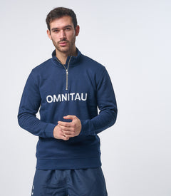 Omnitau Men's OmniX Organic Cotton Omni 1/4 Zip Mid Layer Fleece - French Navy