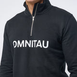 Omnitau Men's OmniX Organic Cotton Omni 1/4 Zip Mid Layer Fleece - Black