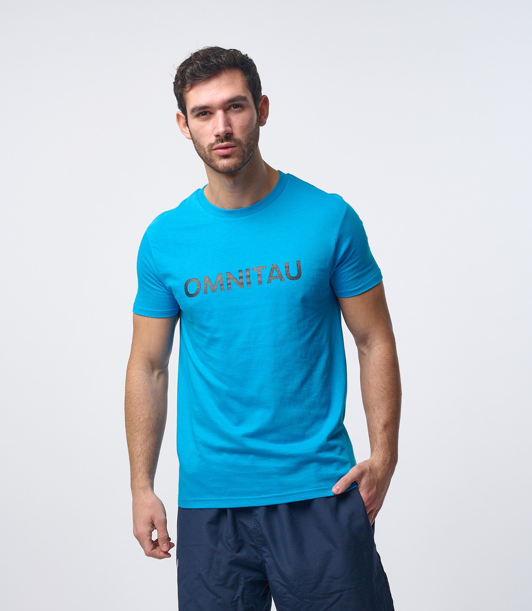 Omnitau Men's OmniX Organic Cotton Omni Crew Neck T-Shirt - Azure Blue