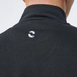 Omnitau Men's Classic Organic Cotton 1/4 Zip Mid Layer Fleece - Black