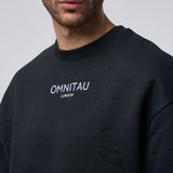 Omnitau Men's Oversized Organic Cotton Crew Neck Sweatshirt - Black