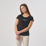 Omnitau Women's Organic Cotton Rolled Sleeve T-Shirt - Black