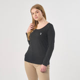 Omnitau Women's Organic Cotton Long Sleeve T-Shirt - Black