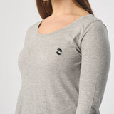 Omnitau Women's Organic Cotton Long Sleeve T-Shirt - Heather Grey