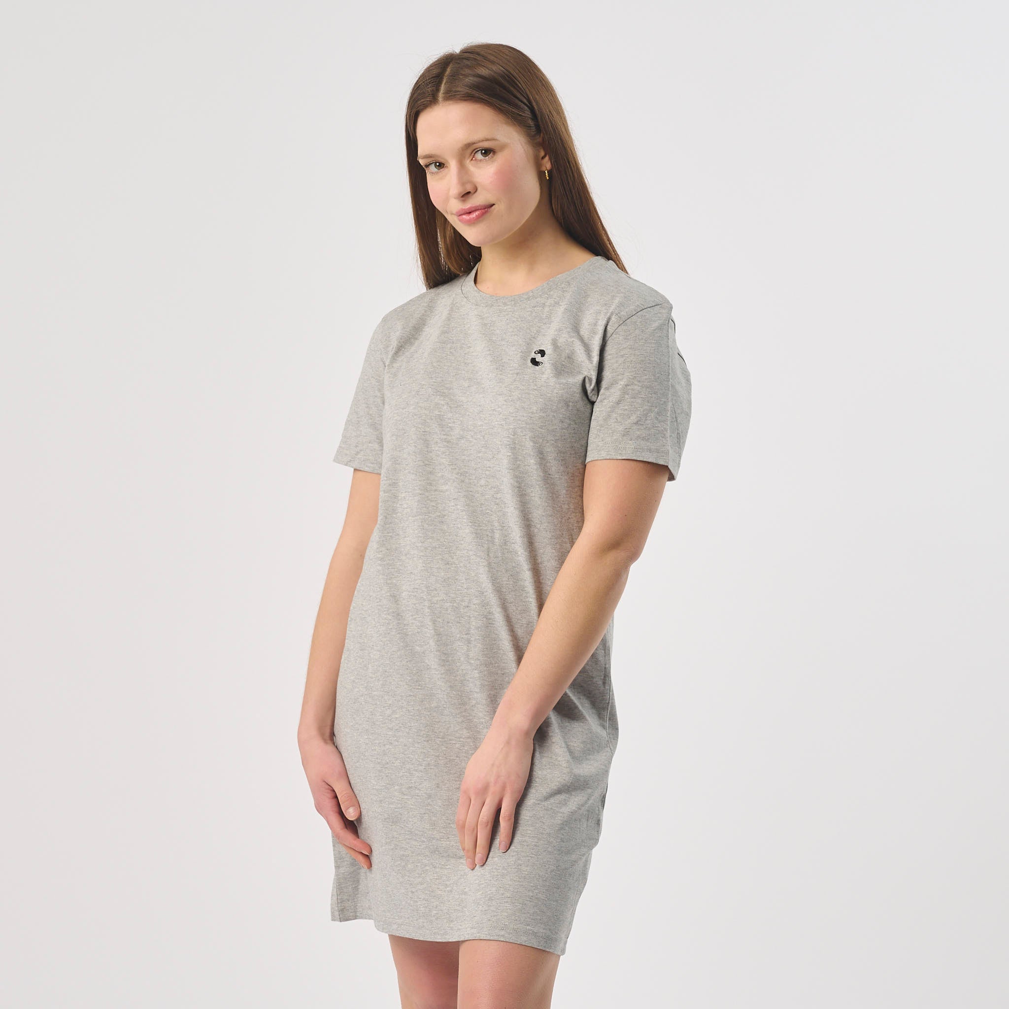 Omnitau Women's Organic Cotton T-Shirt Dress - Heather Grey